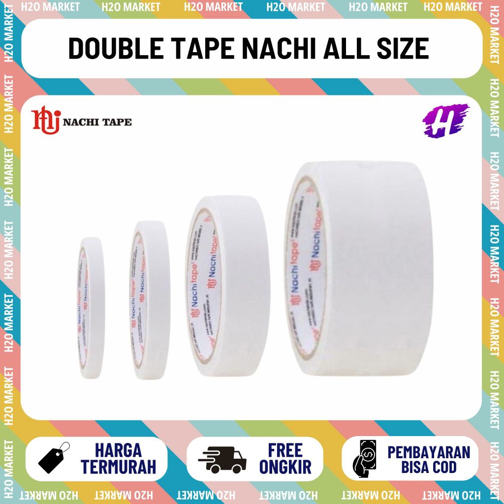[H2O] NACHI ฉนวนเทปคู่ขนาด 6 มม. / 1/4 นิ้ว | 12มิล / 1/2นิ้ว | 24มม / 1นิ้ว | 48 มม. / 2 นิ้ว x 10 
