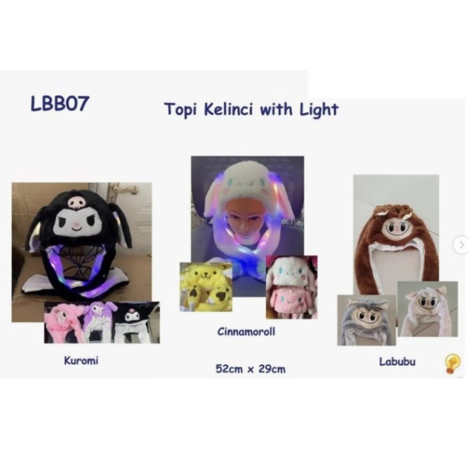 หมวกกระต่ายเคลื่อนย้ายน่ารัก Kora / TIKTOK หมวกกระต่ายน่ารัก / BUNNY HAT LED / LED หมวกกระต่ายนําเข้