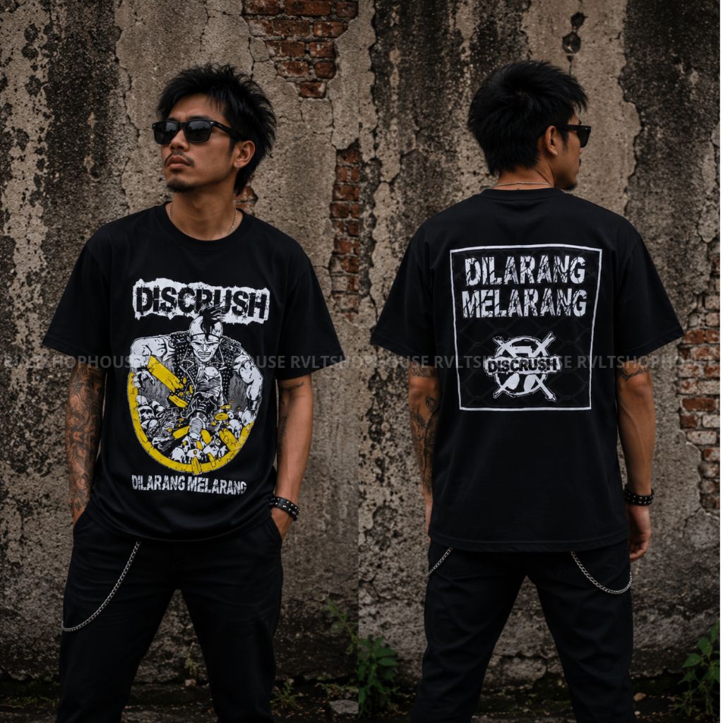 Discrush Punk Band T-shirt - ไม่ยืด / Punk T-shirt Distro T-shirt Music T-shirt