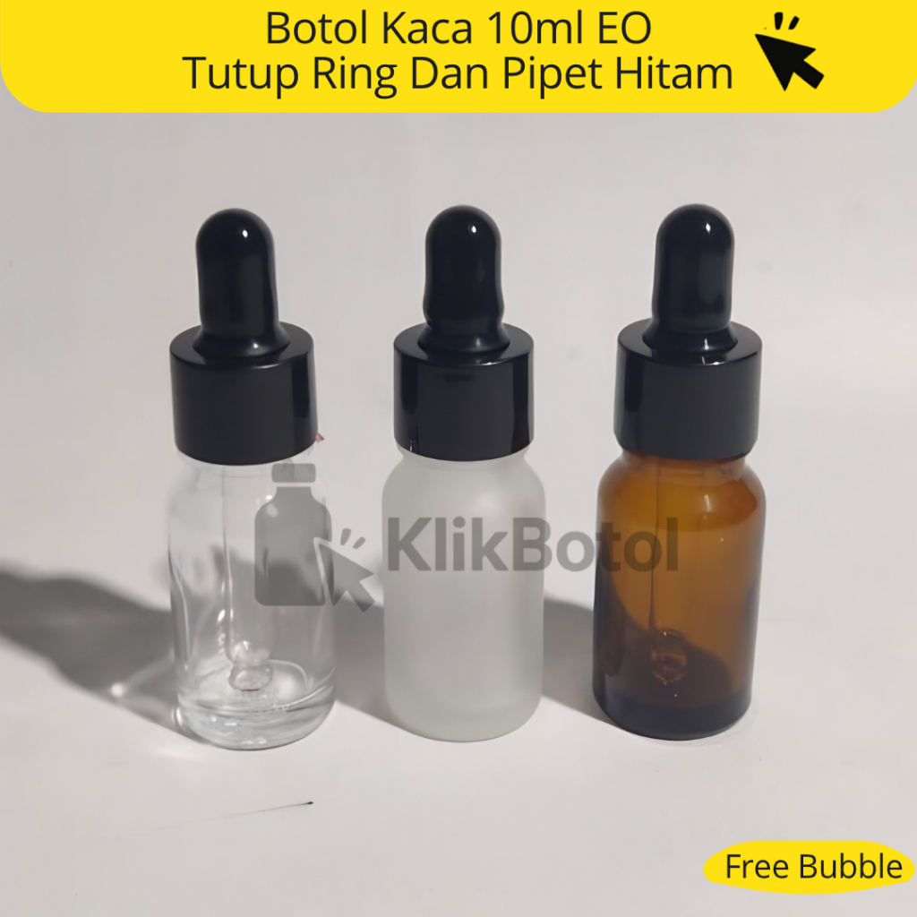 ขวดแก้วใส EA 10 มล. พร้อมคอปิเปตสีดําและสีขาว18
