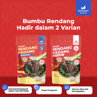 [BELI PAKET HEMAT]  Maharajo Bumbu Rendang Pasterisasi 200gr - Bumbu Rendang Padang Asli Minang, Praktis, Cepat, Tahan Lama Pasterisasi, Tanpa Pengawet 100% Bumbu Racikan Chef