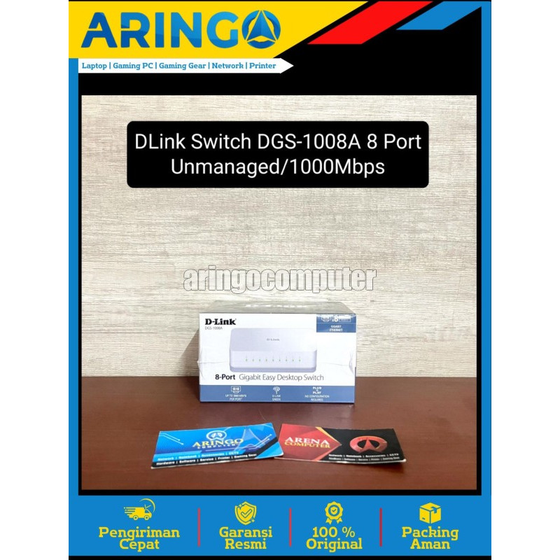 เครือข่าย (อุปกรณ์) DLink Switch DGS-1008A 8 พอร์ต Unmanaged/1000Mbps