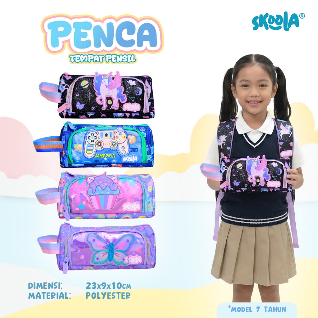 กล่องดินสอโรงเรียนตัวละคร Skoola 3D สําหรับเด็กชายและเด็กหญิง - Penca
