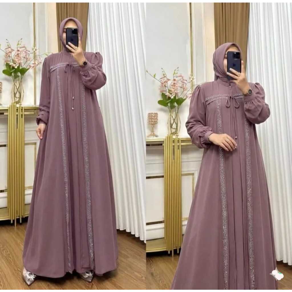 LAYAR Gamis Butter Yellow Sabira Ceruty Baby doll เสื้อผ้าผู้หญิงรุ่นล่าสุด 2026 หรูหราชุด Busui Swarouvsky สองหน้าจอด้านหน้า