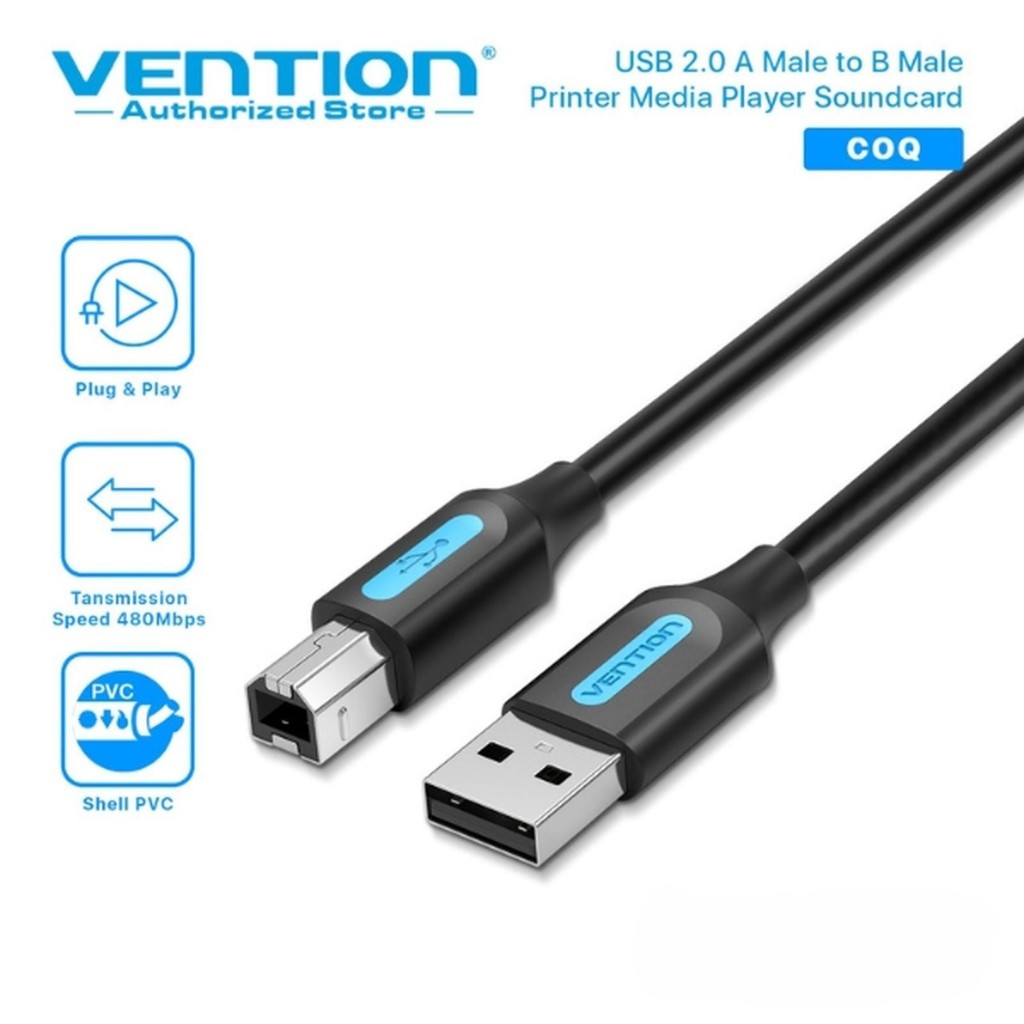 Vention USB 2.0 A to USB B Data Cable speedy Scanner Printer COQ