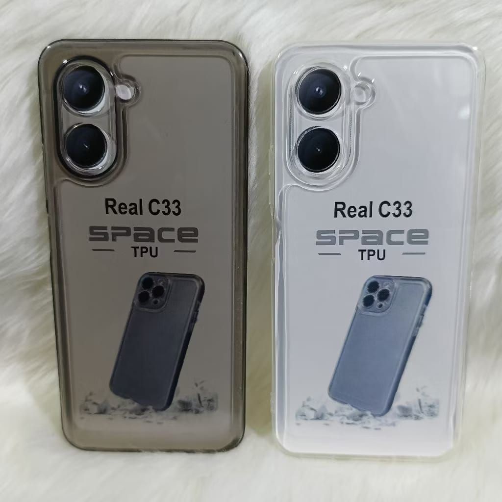 SoftCase Casing Realme C33 Silicone Clear Transparent Space TPU Back Protector hp