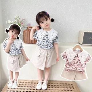 Setelan Anak Perempuan Motif Bunga Celana Rok Model Terbaru Usia 1-4Tahun