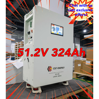 CST Baterai LiFePO4 51.2V 324/200/100Ah Baterai Lithium 16.588kWh Baterai Solar  Dukungan 15 Paralel 15000+SIKLUS Sistem Daya Rumah Tangga Off-Grid