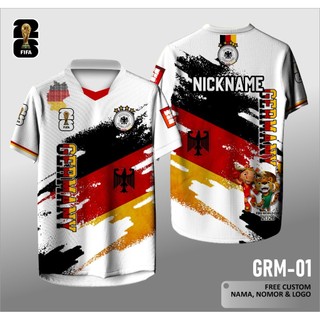 Jersey Fans Jerman Germany Pildun 26 Kaos Jersey Atasan Supporter Jersey Pildun 26 GRM-01 FULL PRINTING Free Custom Nama Nomor
