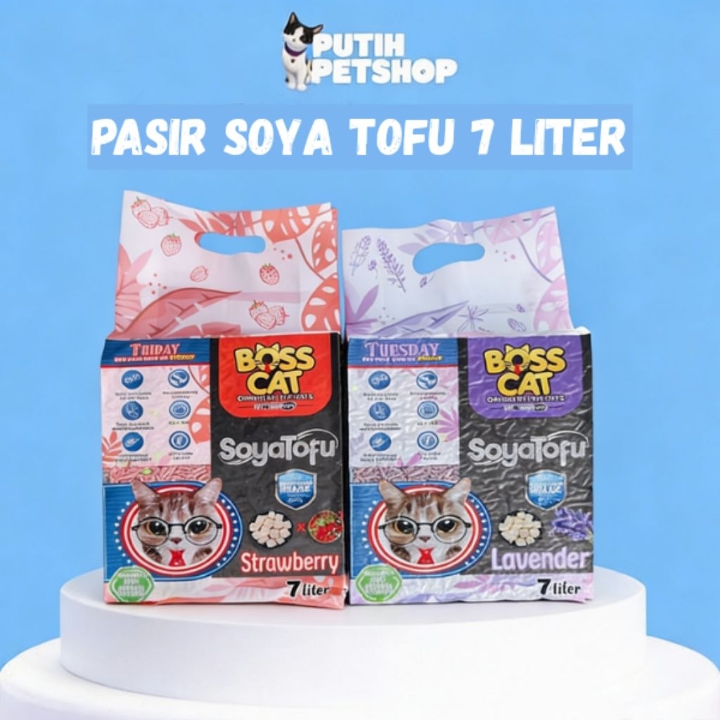 BOSS CAT TOFU SOYA CAT SAND 7 LITERS FAST FRAGRANT CLUMBED