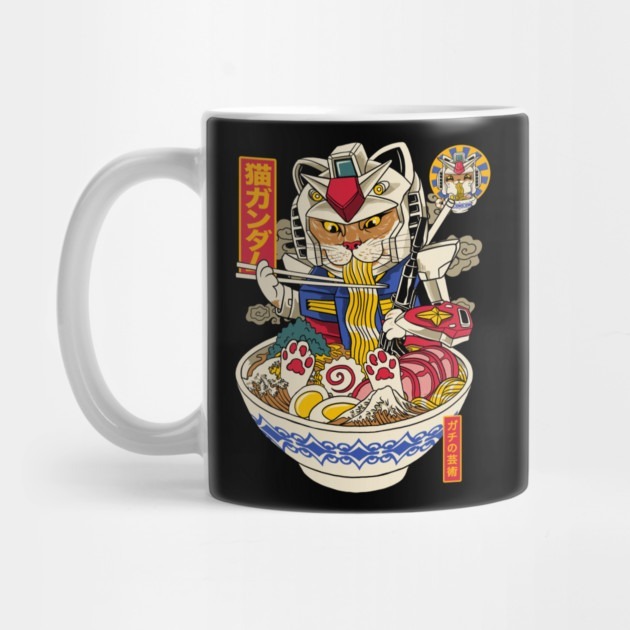 RAMEN CAT GUNDAM - แก้วน้ําชาแมว