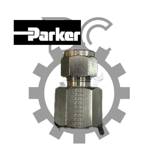 ขั้วต่อหญิง 3/8 x 3/8 OD Parker SS 316