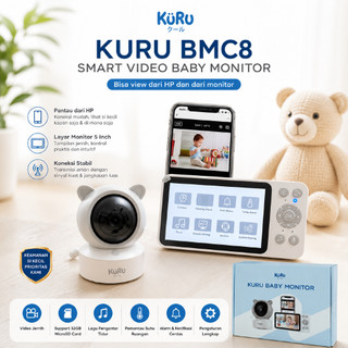 KURU BMC8 5.0" Smart Video Audio Wi-Fi Baby Monitor 360 PTZ Rotation with Tuya Apps