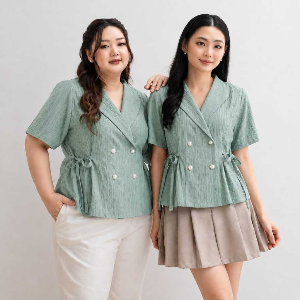 BJFashionWomen / Kiyora Plain Jumbo Bigsize Short Sleeve Premium Fashion Blouse Top