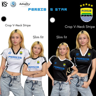 Club Indo 5 STAR Persib Crop Scuba Sport PRO Active Dry , Fitted tee wanita KoshionStudio