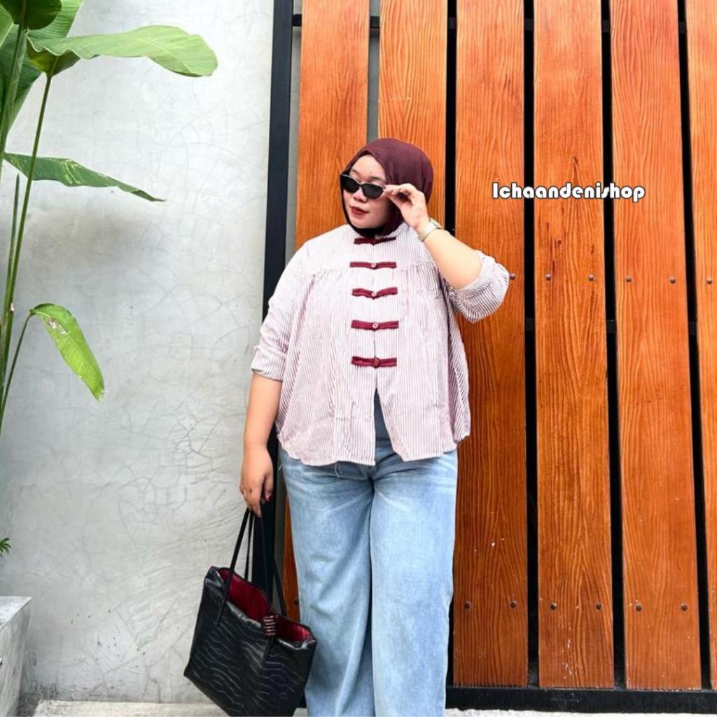 ICH - เสื้อ Aira ลาย Cheongsam Jumbo เสื้อสตรี Bigsize