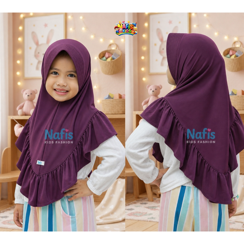 RN BAROKAH - NAFIS NEW EZRA REPMPEL CHILDRENS BERGO VEIL SIZE S 4 - 8 ปี SIZE M 9 - 12 ปี PREMIUM SY