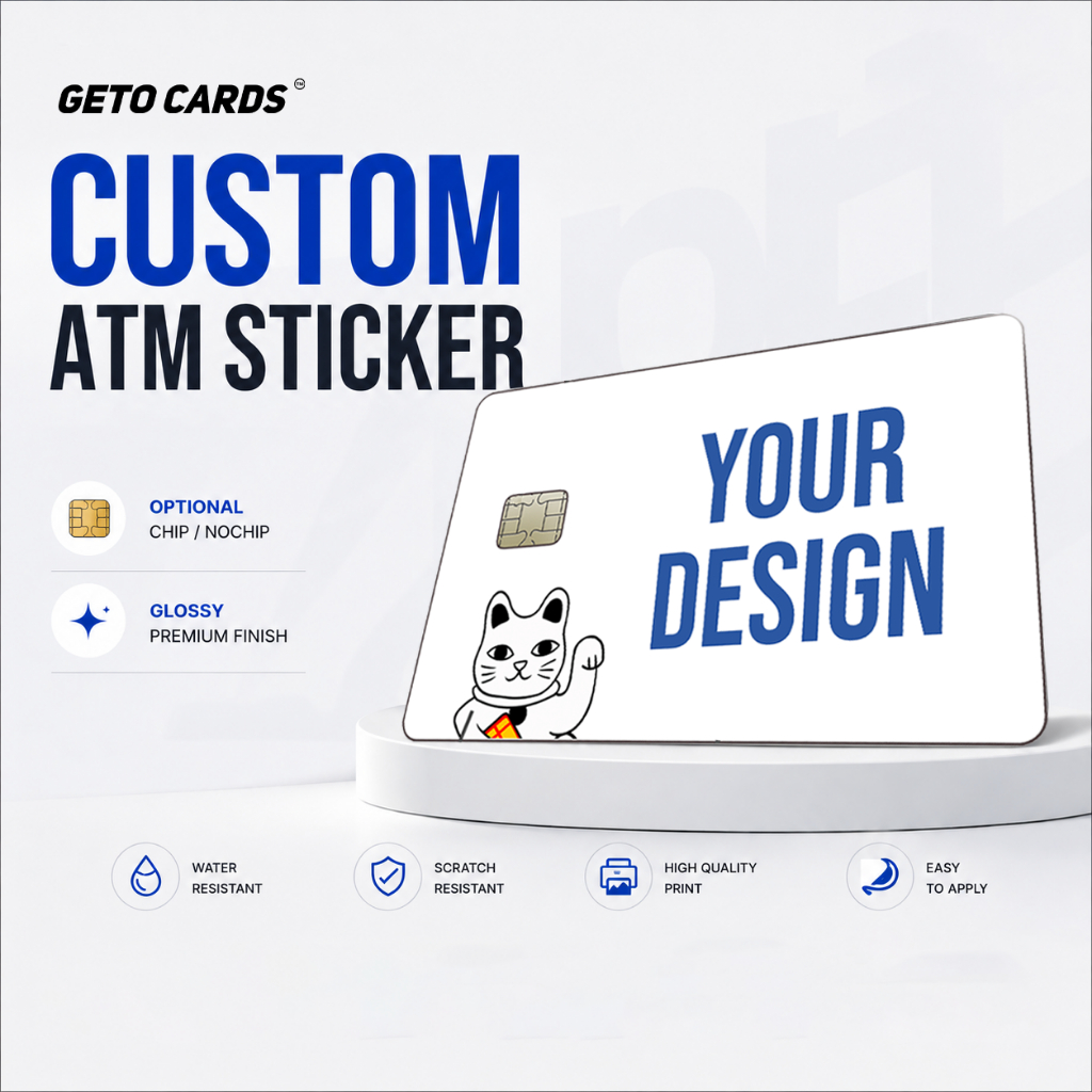 สติ๊กเกอร์ ATM Skin ATM แบบกําหนดเอง การ์ดผิวสําหรับการ์ด ATM / Flazz / Emoney Gto