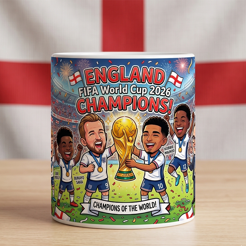 ENGLAND FIFA world cup 2026 แก้วกาแฟเซรามิคสินค้าของที่ระลึกของขวัญผู้ชายรักฟุตบอลเทรนเนอร์ Thomas Tuchel, Harry Kane, Jude Bellingham, Openyo Saka, Kobbie Mainoo, Nico OReilly