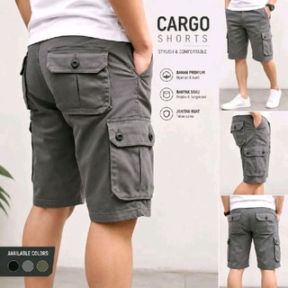 celana cargo pendek bahan caton twill super premium