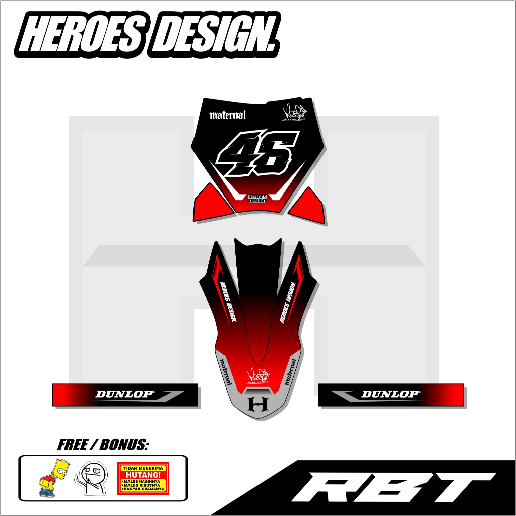 Ktm Board Decal สติกเกอร์และ Crf 110 Mudguard ล่าสุด Cool Abiess ฟรี Custom RBT Heroes Design 26.11