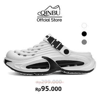 QINBU Sepatu Sandal Pria Tahan Air Anti Slip Ringan Bernapas Tinggi 7CM Desain Fashion Terbaru CROSS