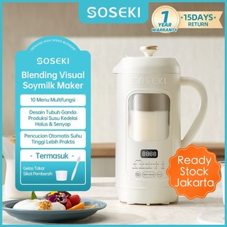 SOSEKI Visual Soy Milk Maker 1L Otomatis Multifungsi Gelas Transparan Mudah Dibersihkan
