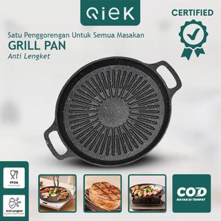 Qiek Wajan Grill Pan Anti Lengket Grill Pan BBQ Grill Pan Serbaguna Gril Pan 4 Ukuran Premium