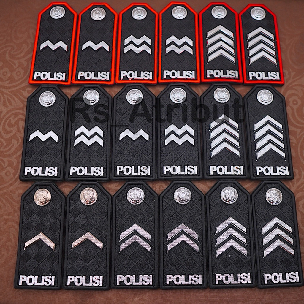 ป้ายอันดับ PDU Polri Bintara Bripda / Briptu Rank / Brigadir Rank / Bripka Rank / Aipda Rank / Premi