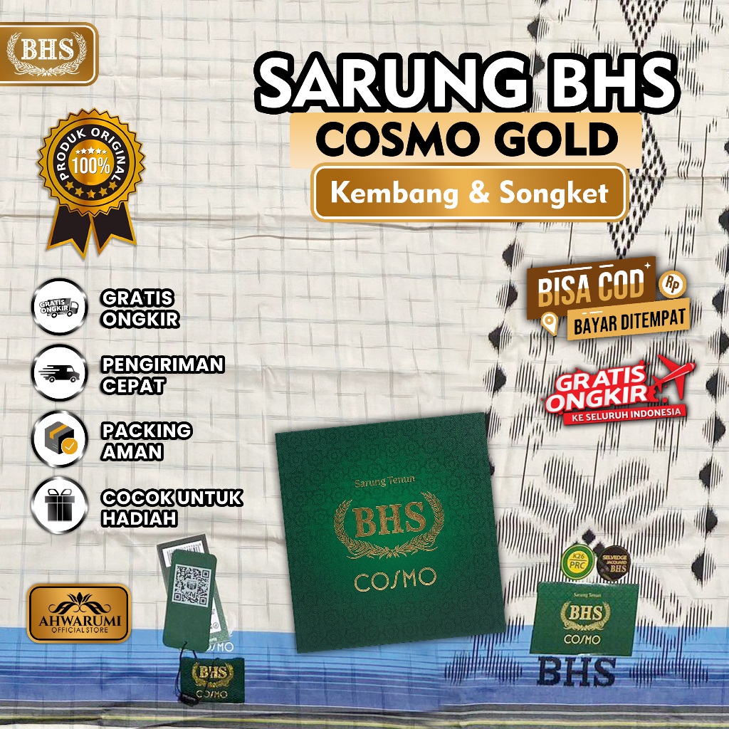 BHS Gold Cosmo Selvedge Sarong
