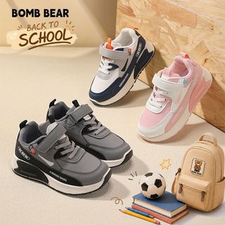Bomb Bear Sepatu Sekolah Anak TK SD Hitam Anti Slip Ringan Nyaman Sports YN-XYY6302