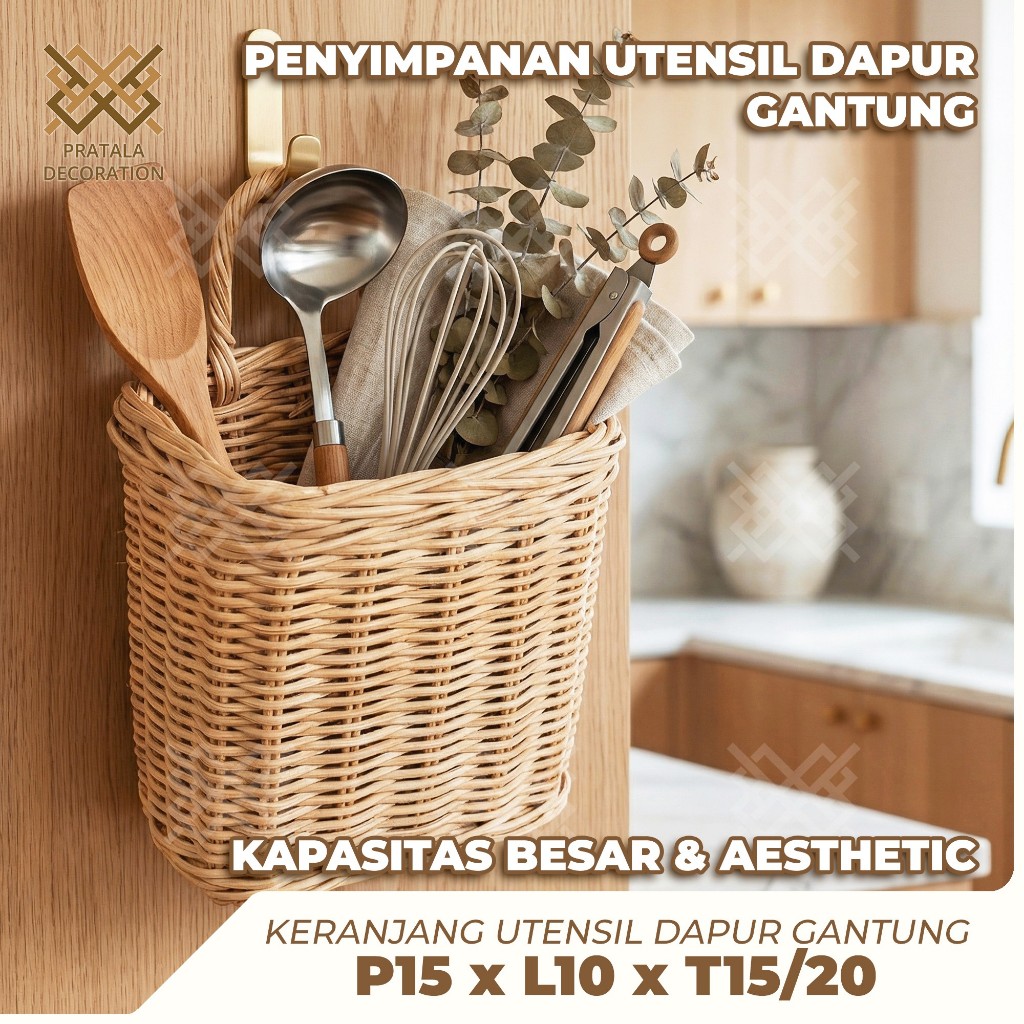 PRATALA AESTHETIC แขวนครัว UTENSILS RACK PLACE KITCHEN UTENSILS ORGANIZER SPATULA P15 X W10 X H15/20