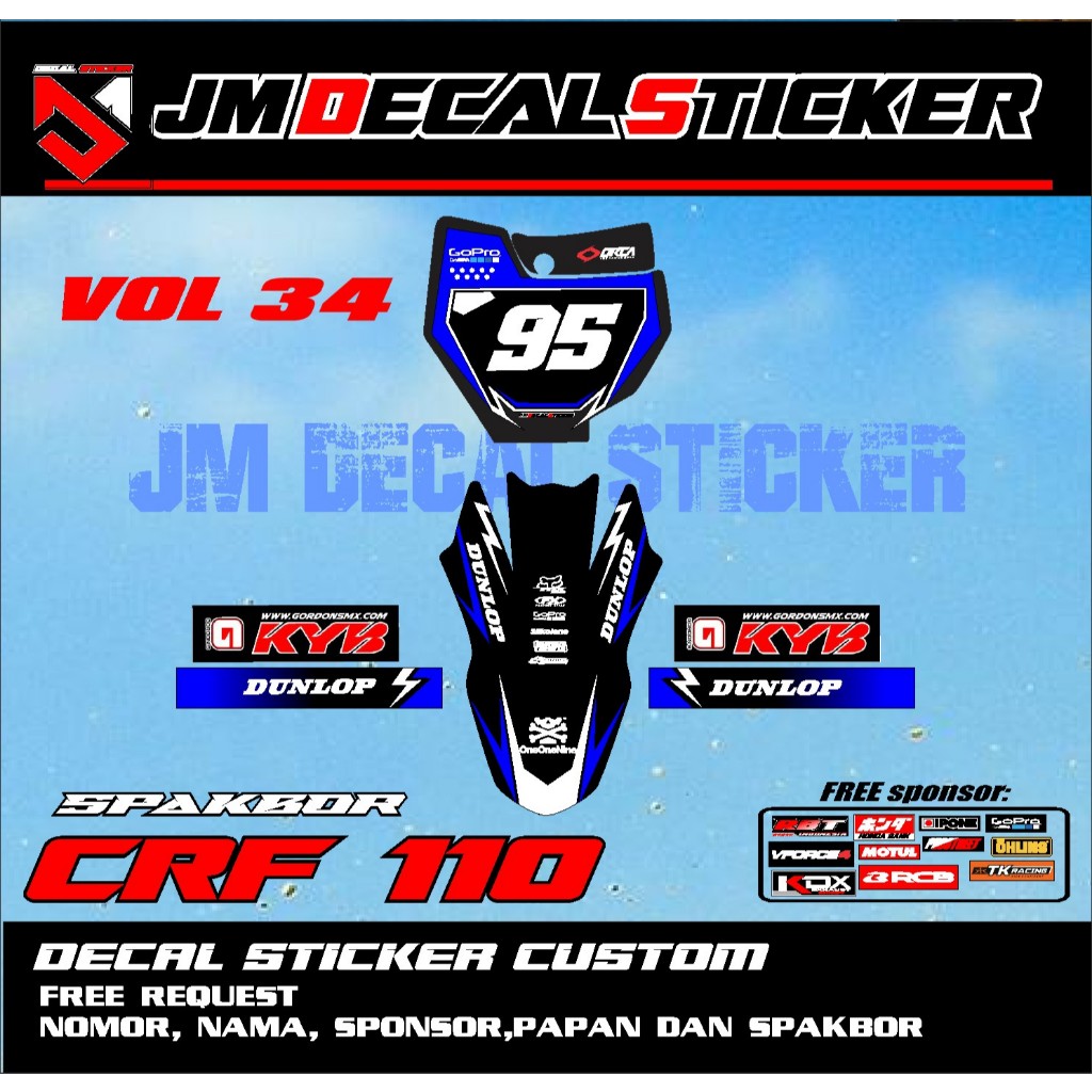 DECAL STICKER NUMBER PLATE KTM SPAKBOR CRF 110 ใหม่ล่าสุด MOST VIRAL STICKER JM vol 34
