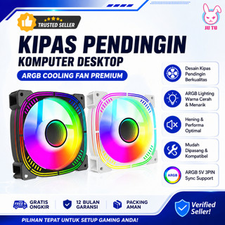 JUTU 100%ORI 12H SHIP Komputer Cpu Fan Casing 12cm Hitam/Putih Led ARgb Cooler Kipas Dc 12/24 Volt Fan Processor Heatsink Pendingin Kipas Angin-Garansi 1 Tahun