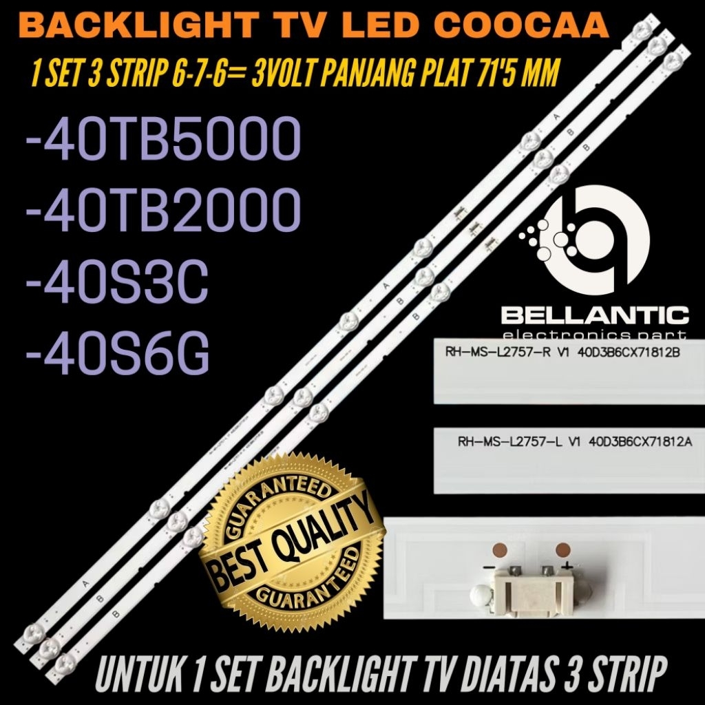 COOCAA 40 นิ้ว LED TV BACKLIGHT 40S3C-40S6G-40TB2000-40TB5000 COOCAA 40 นิ้ว LED TV BACKLIGHT