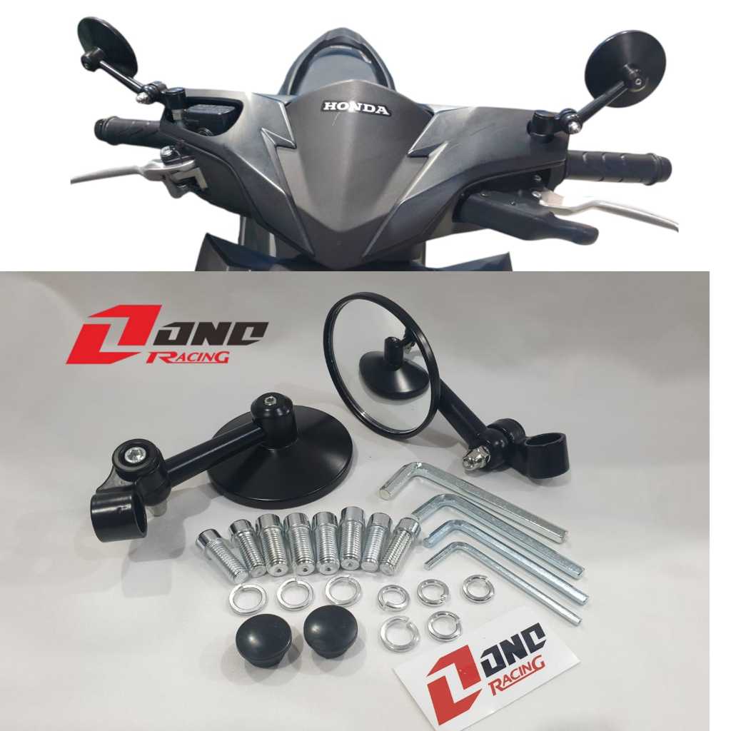 Retro Mini Round Mirror \ White Mini Round Mirror กระจกมอเตอร์ไซค์ Retro Model Adjustable Universal Motorcycle Mirror Mio Beat Vario Lexi Fazzio Freego Lexi Nmax Pcx Jupiter King Ninja Supra Etc