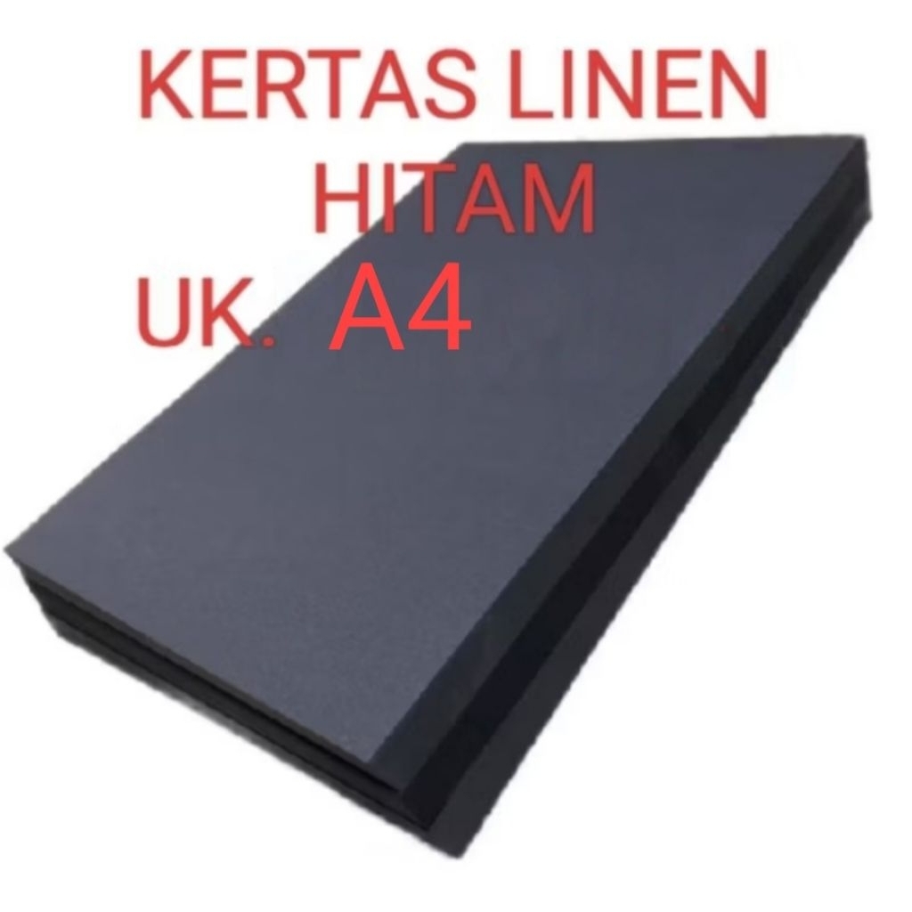 (PRICE/SHEET) BLACK LINEN PAPER CUT A4 SIZE