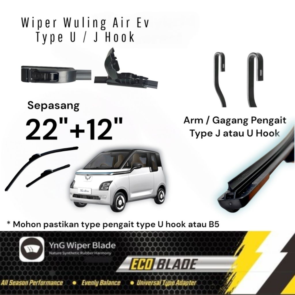 Wuling Air Ev Wiper Hook Type U / J Hook