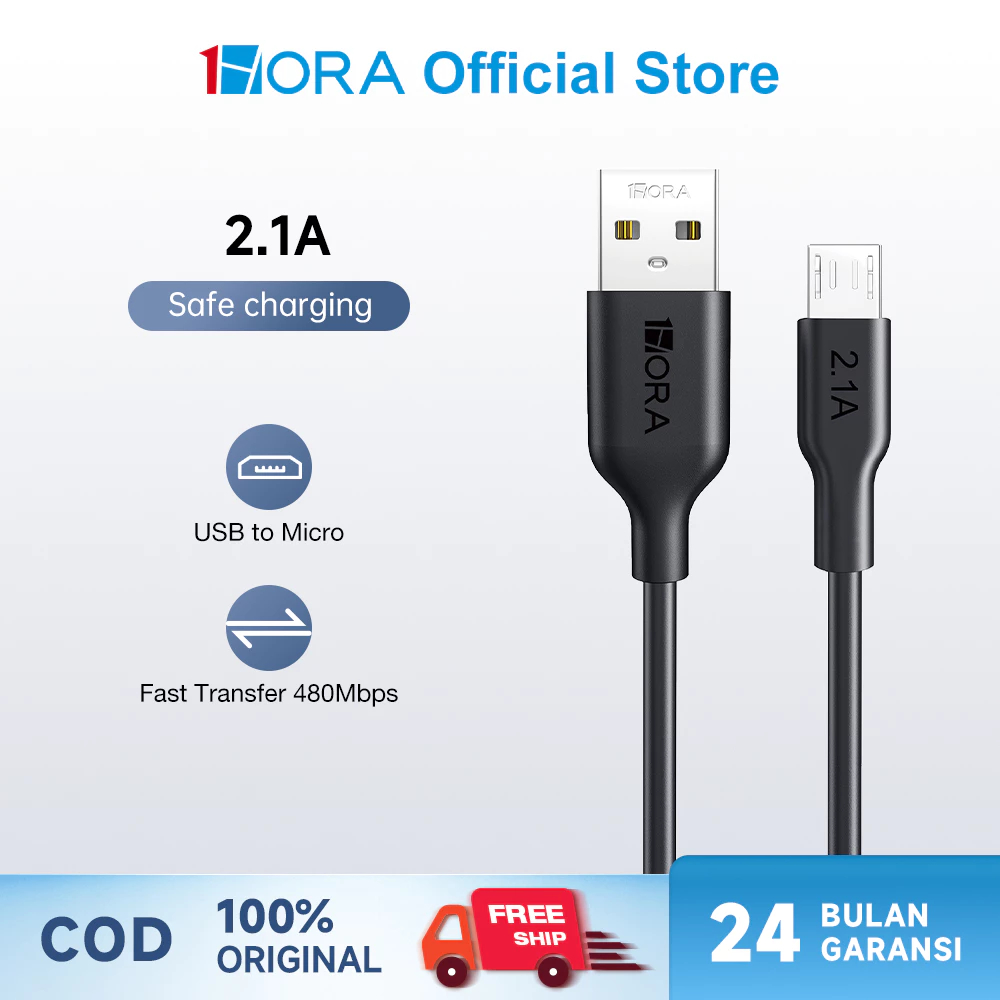 1HORA Micro USB 2.1A Fast Charging Data CABLE สายเดิม Universal Android 1M 2 เมตร CAB236