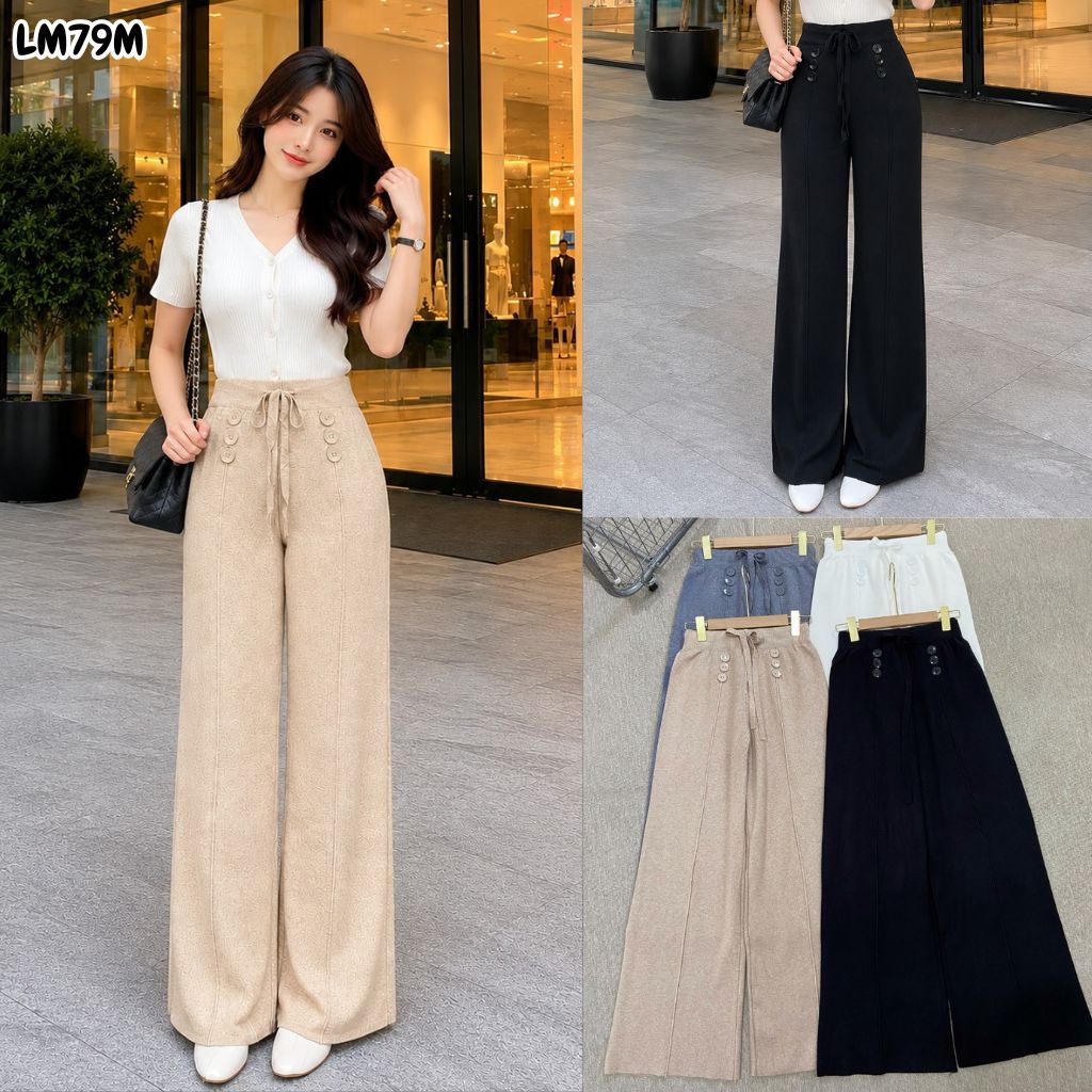 HAPPY SHOP - ผู้หญิง CULOT PANTS LM79M, THE LATEST PREMIUM KNIT BUTTON VARIATION, VERY COOL, FASHION