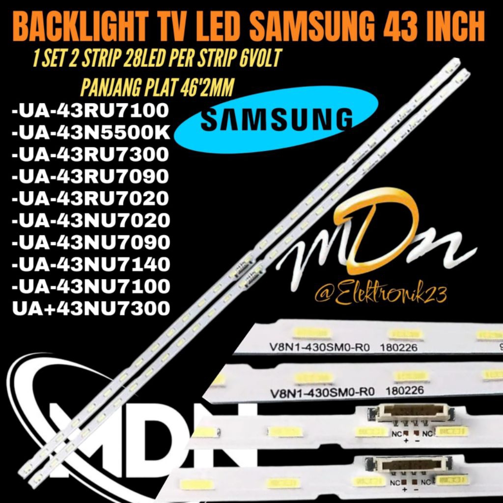 SAMSUNG 43 นิ้ว LED TV BACKLIGHT UA-43RU7100- UA-43RU7300- UA-43RU7090-/43N5500K-/43RU7090-/43RU7020