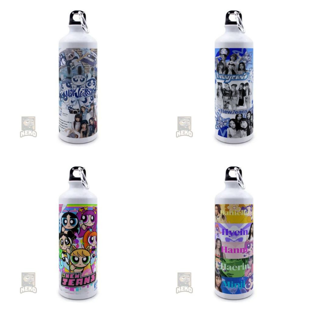 กางเกงยีนส์ใหม่ Minji Haerin Hanni Hyein Haerin Bunnies Collage ความงาม Collage 2026 Sport Bottle