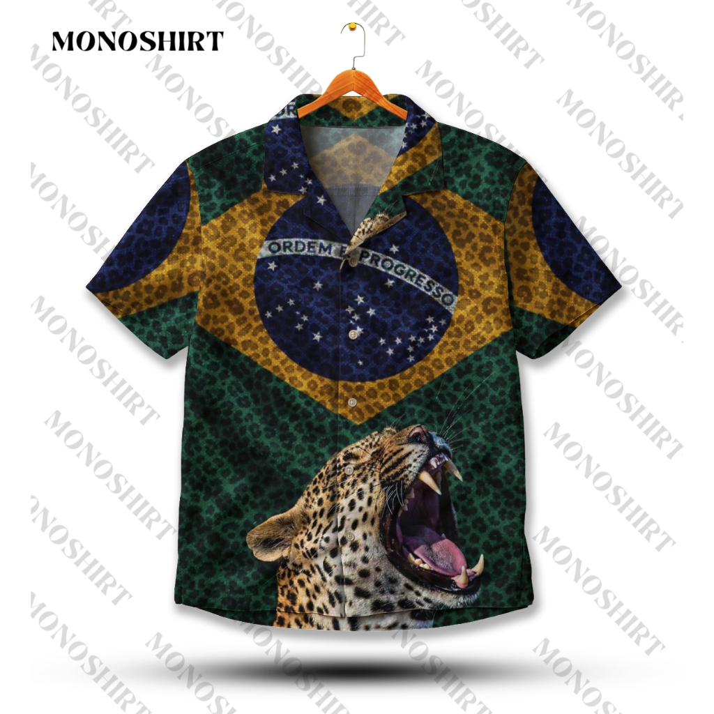 KEMEJA MONO เสื้อเชิ้ตแขนสั้นผู้ชายบราซิลเสือดาว Jaguar | MS-17