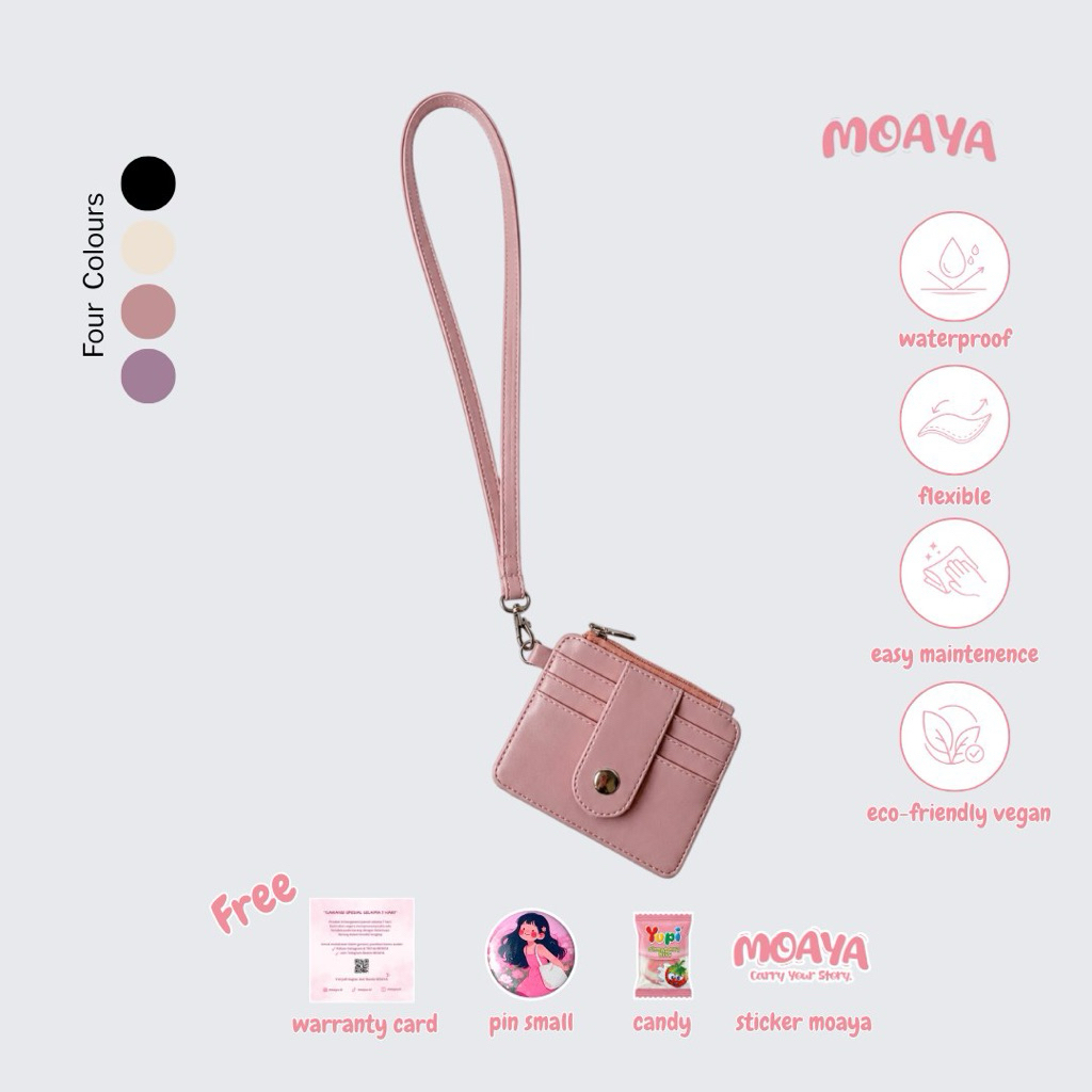 MOAYA RAMI LONDYARD ID CARD HOLDER | ที่ใส่บัตรหนังสังเคราะห์ ป้ายชื่อ Landyard สไตล์เกาหลี