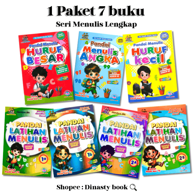 1 แพคเกจ 7 เล่ม WRITING PRACTICE BOOKS / COMPLETE KINDERGARTEN WRITING LEARNING BOOKS/Db