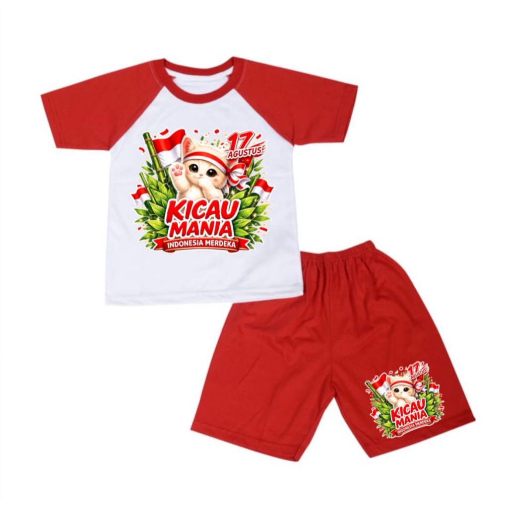 Jojo เสื้อผ้า 17 สิงหาคมสีชุด Kicau Mania ธงภาพ 02 ผ้าฝ้ายหวีวัสดุ