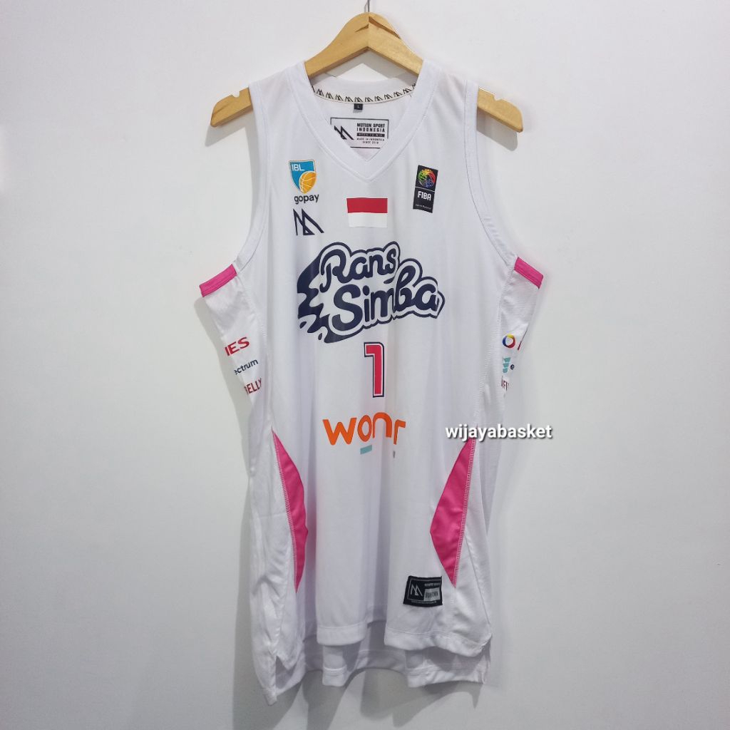 เสื้อแข่งบาสเก็ตบอล RANS SIMBA ดั้งเดิม RANDOM NUMBER - สีขาว