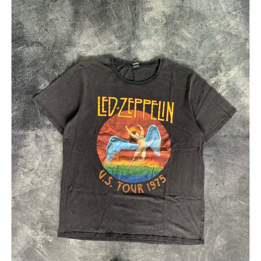Led Zeppelin Big Logo Tee Faded Black