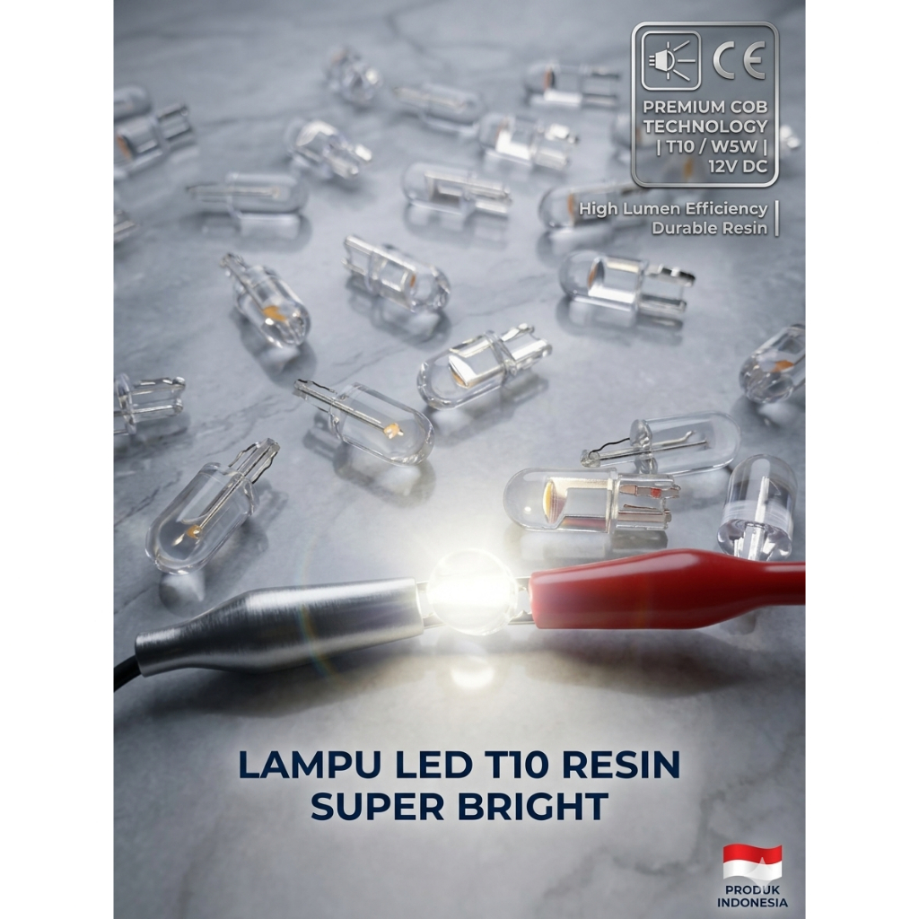LED T10 SUPER BRIGHT RESIN 12V - สีขาวและสีเหลือง