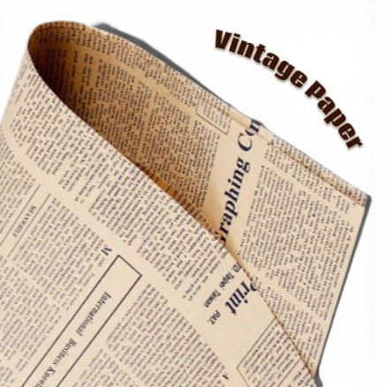VINTAGE NEWSPAPER BLACK & BROWN/PREMIUM CELLOPHANE / กระดาษดอกไม้ BOUQUET / WRAPPING WRAPPER